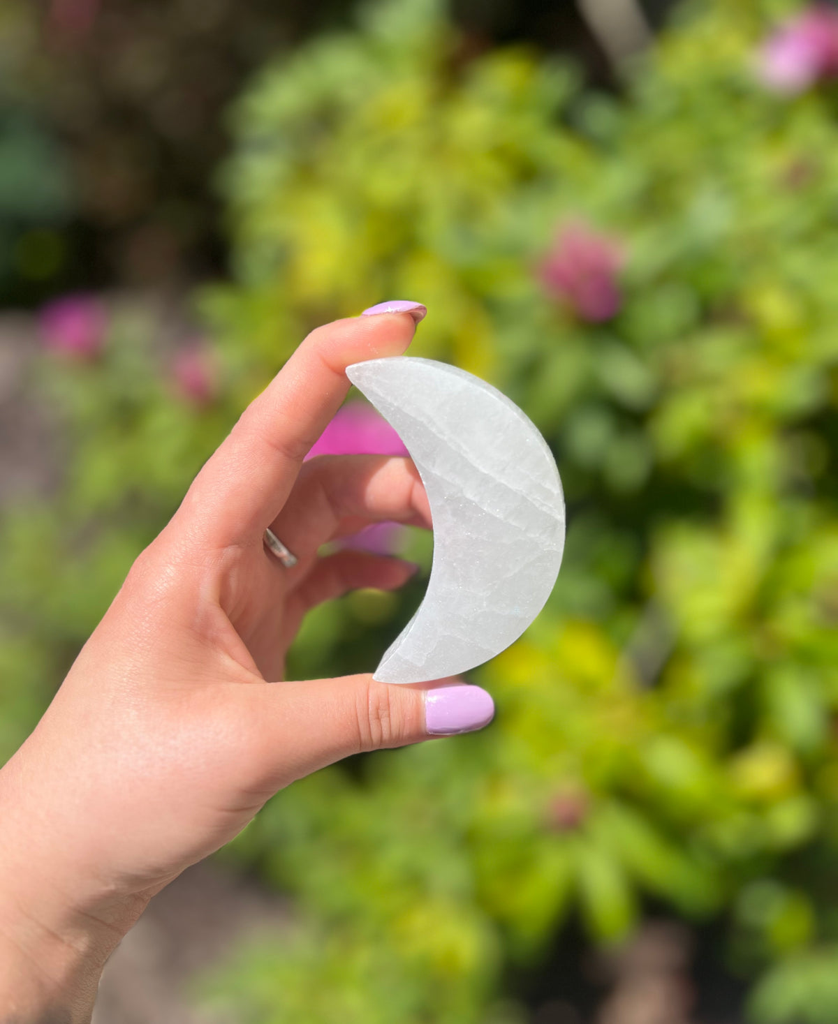 Selenite moon plate