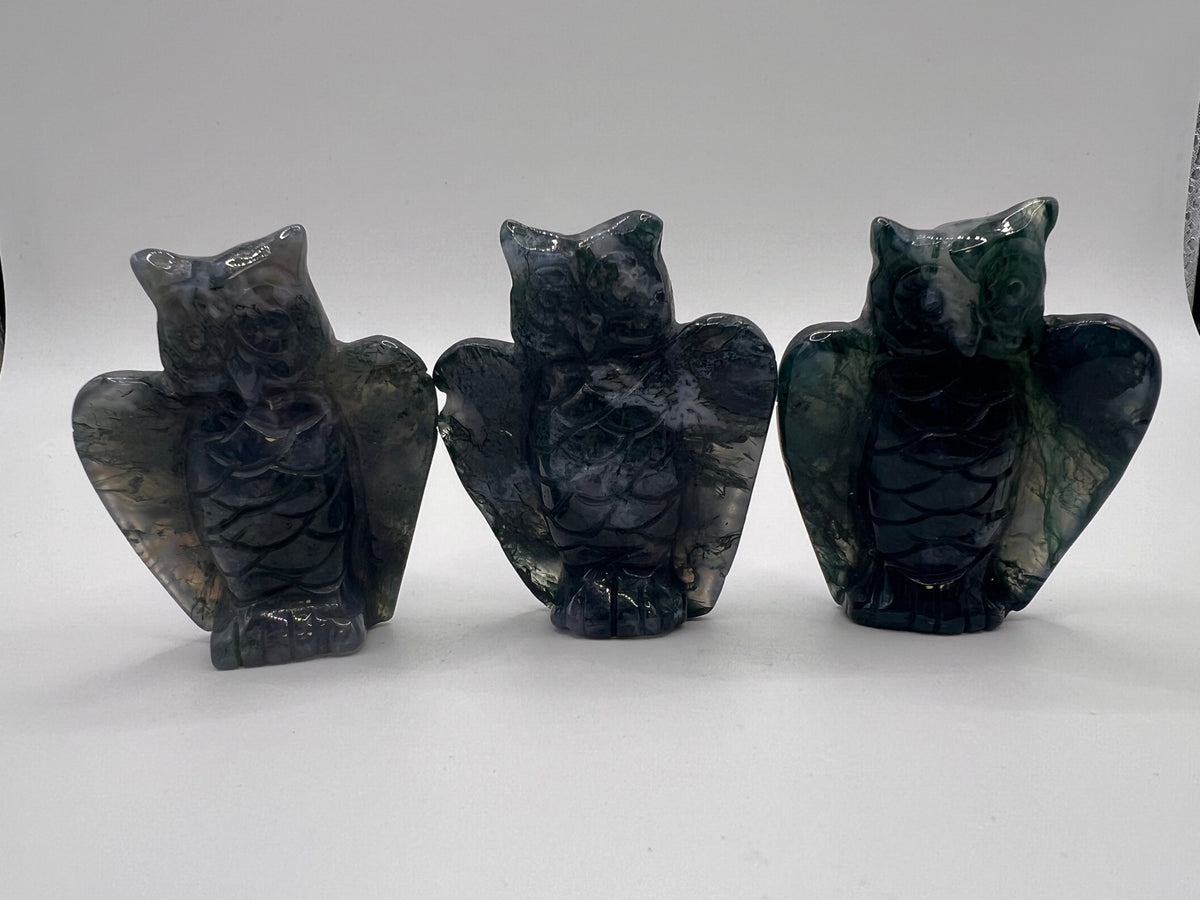 Moss agate owl