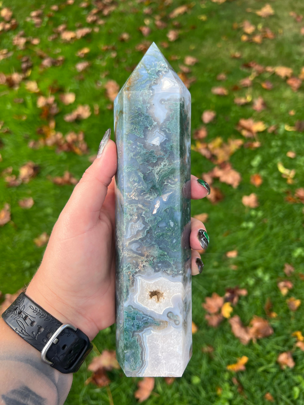 Moss agate tower