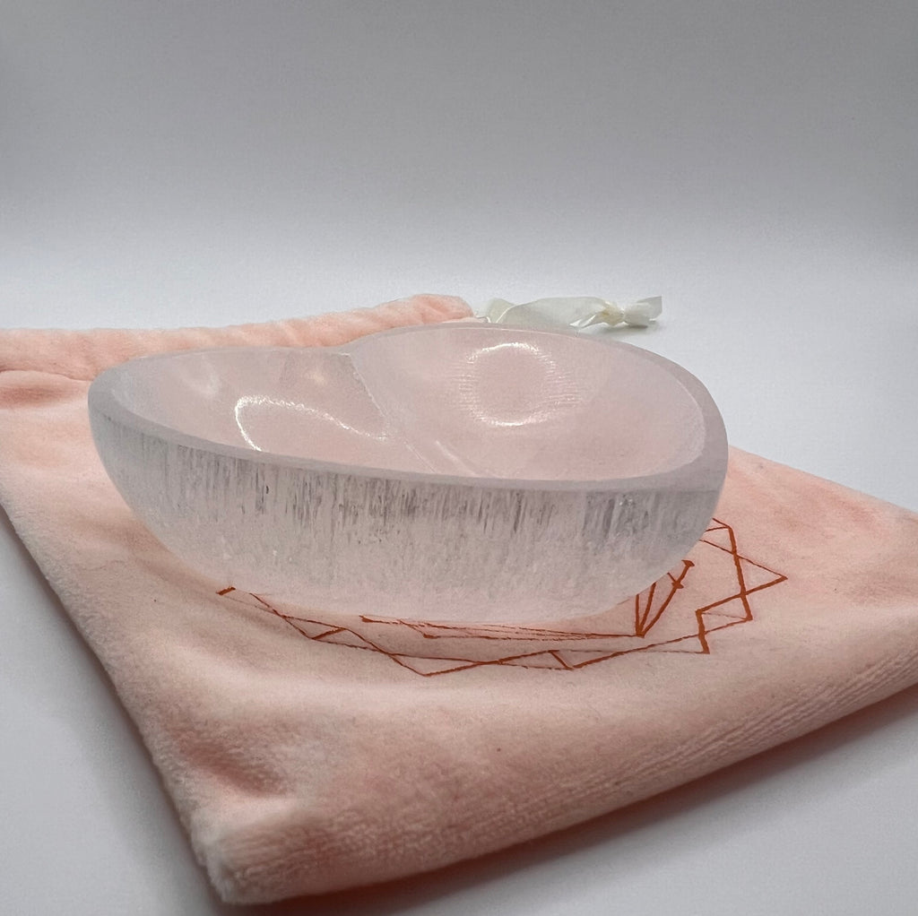 Selenite Heart Dish