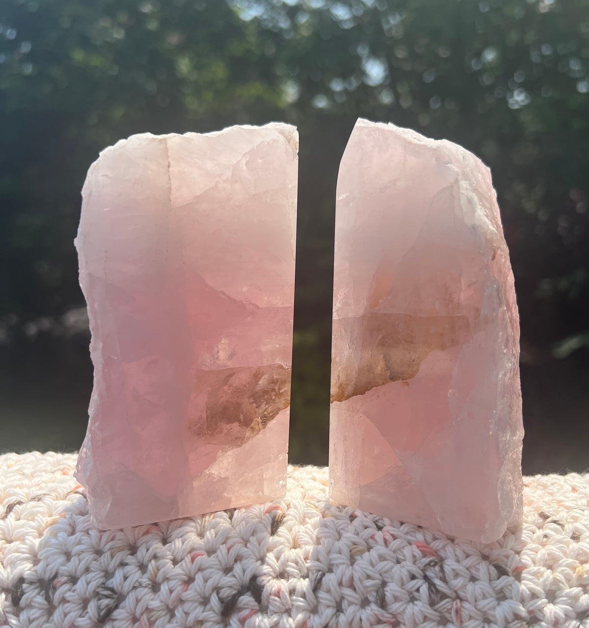 Rose Quartz Bookends