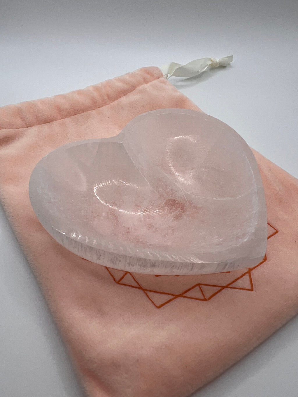 Selenite Heart Dish
